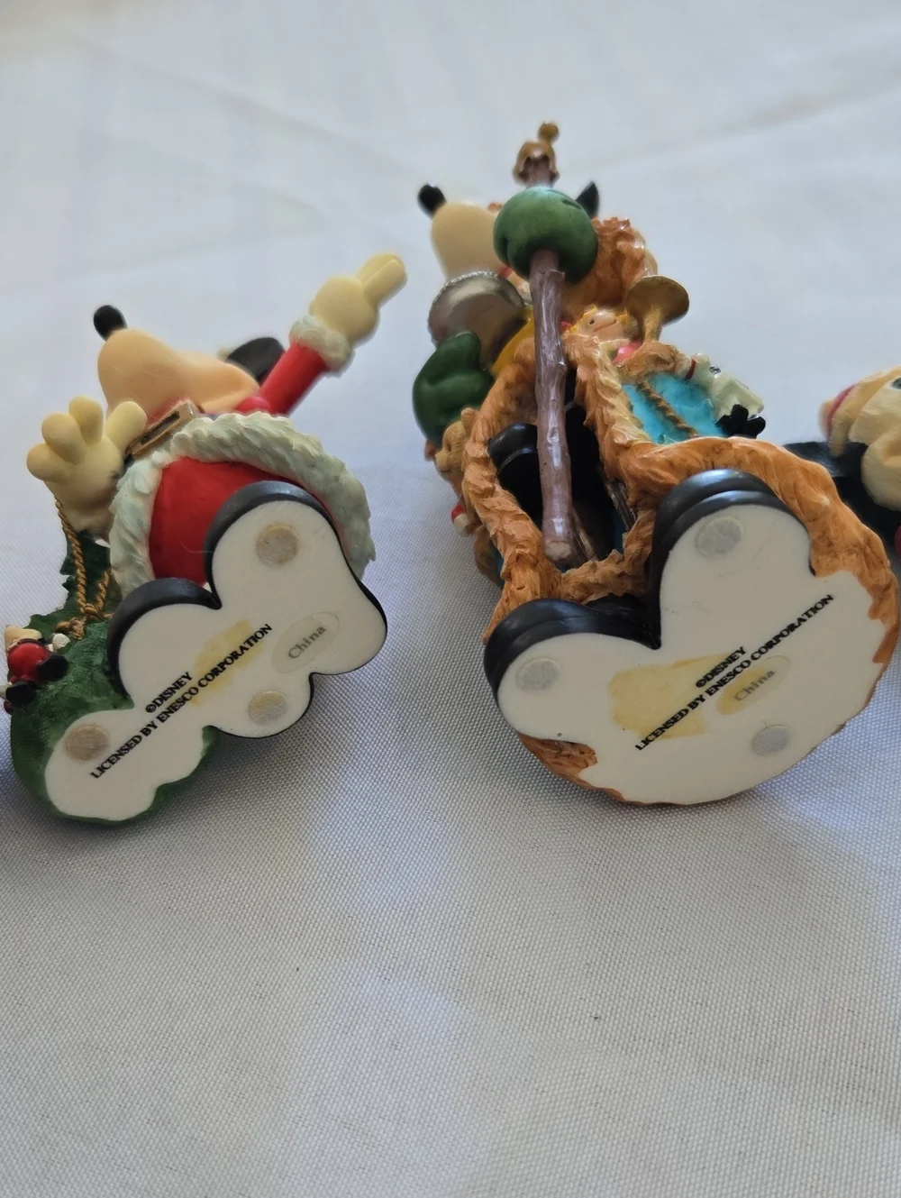 Disney Enesco Mickey Mouse Christmas Figurine Set of 4 Vintage Holiday Decor